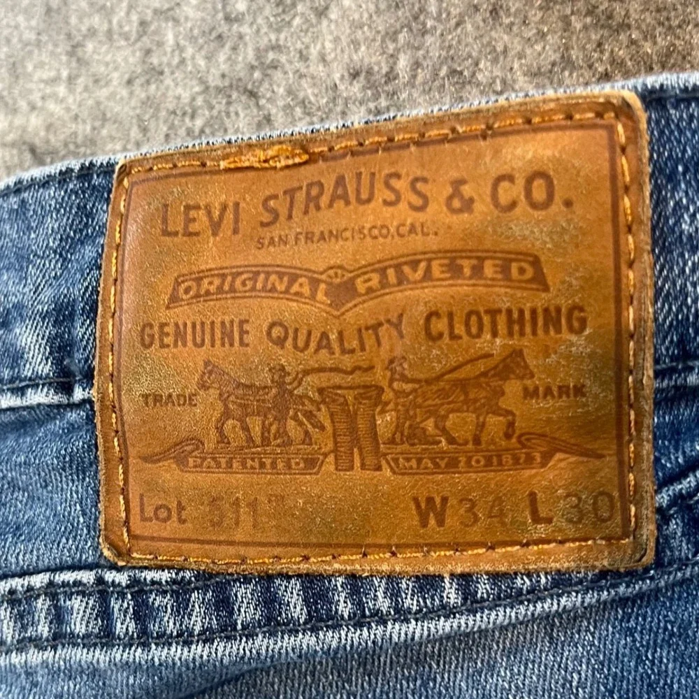 Levi's Mens 511 Slim Fit Blue Medium Wash Denim Jeans W34 L30‎ Stretch WaterLess